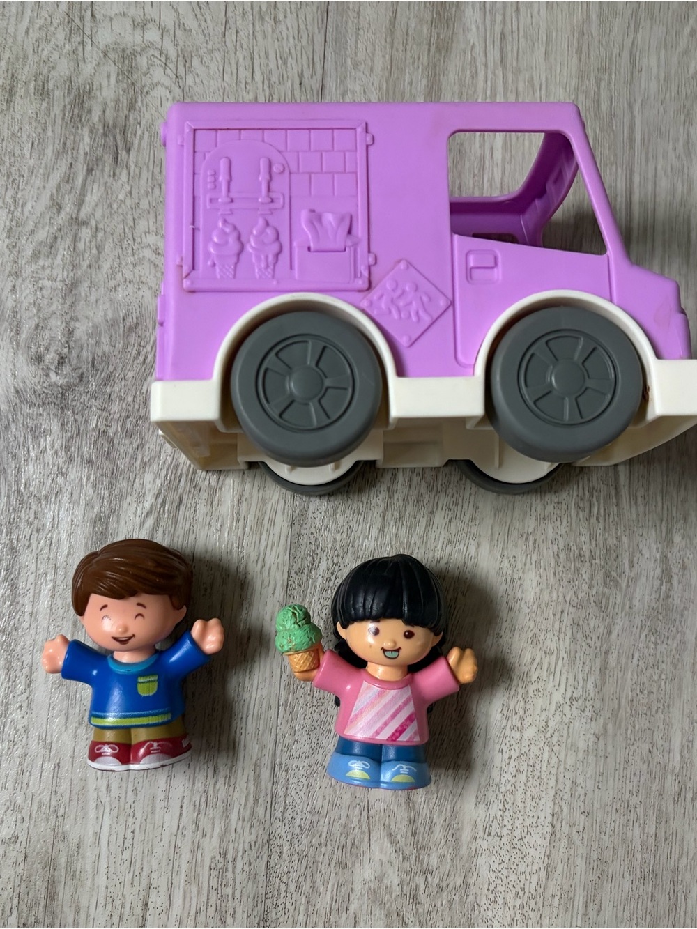 Little People Purple Ice Cream Truck Playset with 2 Dolls